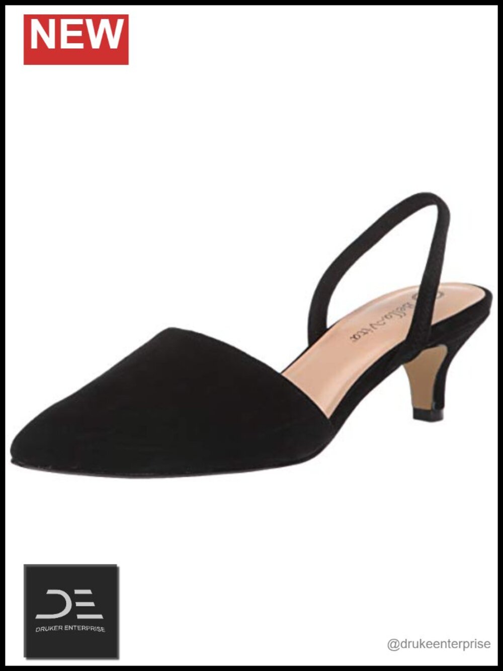Leather Slingback Kitten Heel Pump - Women's Dress Sandal Shoes